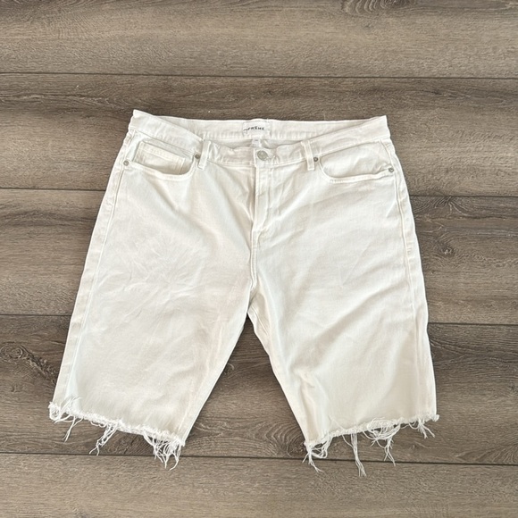 FRAME L'Homme Men's Cutoff Denim Shorts in Off White-Size 36 - Picture 4 of 4